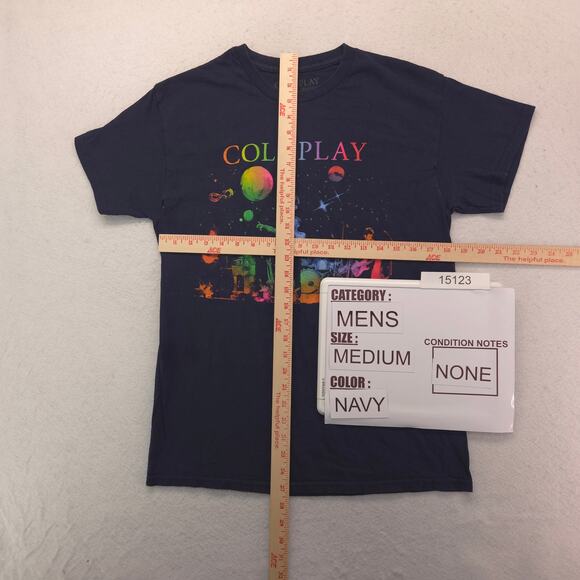 Coldplay Music of the Spheres Band Graphic Shirt Adult Mens Size M Navy Blue - Picture 5 of 9